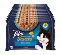 FELIX Sensations Cibo Umido per Gatti Adulti in Salsa con Salmone e Sardine 48 B