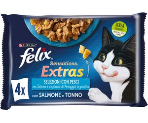 Felix Sensations Extras Cat Busta Multipack 4x85G SALMONE E TONNO