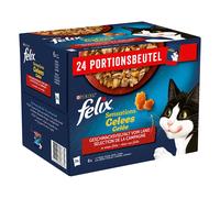 Megapack risparmio! Felix Sensations in Gelatina 120 x 85 g umido per gatti - Varietà di carne (Manzo, Pollo, Anatra, Agnello)