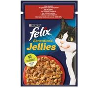 Felix Sensations Umido per Gatti in Gelatina Manzo con Pomodoro Busta 85gr
