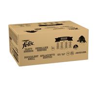 Felix Purina Sfilaccetti Rustici Cibo Umido per Gatti con Manzo, Pollo, Salmone, Tonno, 80 buste da 80g