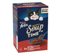 Felix Soup Time Original 6 x 48 g - Selezioni deliziose (Manzo, Pollo, Agnello)