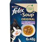 FELIX Soup, zuppa per gatti con pezzi delicati, mix di varietà, confezione da 8 (8 x 6 sacchetti da 48 g)