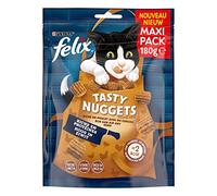 FELIX | TASTY NUGGETS | Snack per gatti adulti | Dolcetti con pollo e anatra | Alimento complementare ricco di proteine e vitamine Omega 6 | Bustine fresche | Confezione da 6 x 180 g