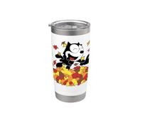 Felix The Cat Fall Leaf Pile Fun Bicchiere termico in acciaio inox doppia parete