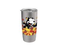 Felix The Cat Fall Leaf Pile Fun Bicchiere termico in acciaio inox doppia parete