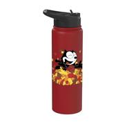 Felix The Cat Fall Leaf Pile Fun Stainless Steel Insulated Water Bottle