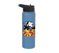 Felix The Cat Fall Leaf Pile Fun Stainless Steel Insulated Water Bottle