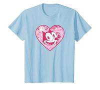 Felix The Cat Heart Comic Fill Maglietta, Bambini, Celeste, 4 Anni