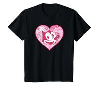 Felix The Cat Heart Comic Fill Maglietta, Bambini, Nero, 8 Anni