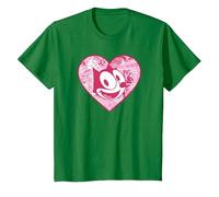 Felix The Cat Heart Comic Fill Maglietta, Bambini, Verde Mela, 6 Anni