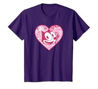 Felix The Cat Heart Comic Fill Maglietta, Bambini, Viola, 10 Anni
