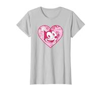 Felix The Cat Heart Comic Fill Maglietta, Donna, Argento, L