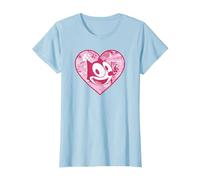 Felix The Cat Heart Comic Fill Maglietta, Donna, Celeste, XS