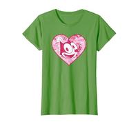 Felix The Cat Heart Comic Fill Maglietta, Donna, Erba, XS