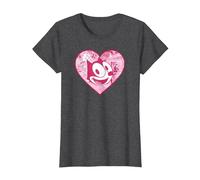 Felix The Cat Heart Comic Fill Maglietta, Donna, Grigio Scuro, 3XL