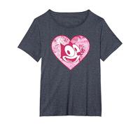 Felix The Cat Heart Comic Fill Maglietta, Donna Plus-Size, Pervinca, 3X