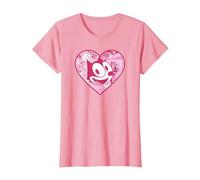 Felix The Cat Heart Comic Fill Maglietta, Donna, Rosa, XL
