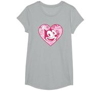 Felix The Cat Heart Comic Fill Maglietta, Ragazze, Grigio Melange, M