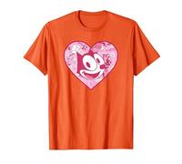 Felix The Cat Heart Comic Fill Maglietta, Uomo, Arancio, S