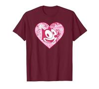 Felix The Cat Heart Comic Fill Maglietta, Uomo, Bordeaux, 3XL