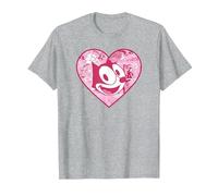 Felix The Cat Heart Comic Fill Maglietta, Uomo, Grigio Melange, 4XL