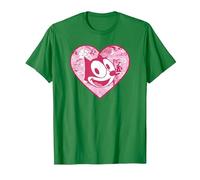 Felix The Cat Heart Comic Fill Maglietta, Uomo, Verde Mela, L