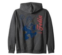 Felix The Cat Home Run Baseball Americana Felpa con Cappuccio