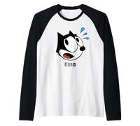 Felix The Cat Scaredy-Cat Halloween Maglia con Maniche Raglan