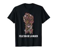 Feliz Día de la Mujer Design Puño Floral de Fuerza Maglietta