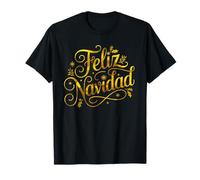 Feliz Navidad Buon Natale Espanol Elegante Maglietta