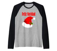 Feliz Navidad - Cappello da Babbo Natale Spagnolo Maglia con Maniche Raglan
