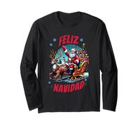 Feliz Navidad, Grazioso Design Natalizio Maglia a Manica