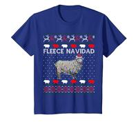 Feliz Navidad - Maglione Divertente con Pecore di Natale Maglietta, Bambini, Blu Reale, 8 Anni