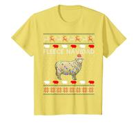 Feliz Navidad - Maglione Divertente con Pecore di Natale Maglietta, Bambini, Limone, 3 Anni