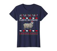 Feliz Navidad - Maglione Divertente con Pecore di Natale Maglietta, Donna, Navy, XXL