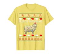 Feliz Navidad - Maglione Divertente con Pecore di Natale Maglietta, Uomo, Limone, S