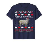 Feliz Navidad - Maglione Divertente con Pecore di Natale Maglietta, Uomo, Navy, L