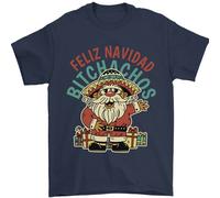 Feliz Navidad Spagnolo Messicano Merry Christmas Maglietta Uomo 100% Cotone