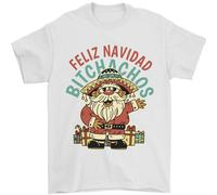 Feliz Navidad Spagnolo Messicano Merry Christmas Maglietta Uomo 100% Cotone