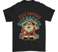 Feliz Navidad Spagnolo Messicano Merry Christmas Maglietta Uomo 100% Cotone
