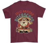 Feliz Navidad Spagnolo Messicano Merry Christmas Maglietta Uomo 100% Cotone