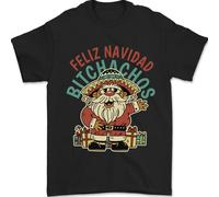 Feliz Navidad Spagnolo Messicano Merry Christmas Maglietta Uomo 100% Cotone