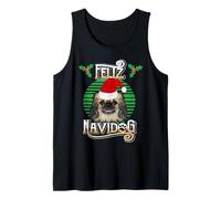 Feliz Navidog Cappello da Babbo Natale con Cane pechinese Canotta