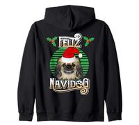 Feliz Navidog Cappello da Babbo Natale con Cane pechinese Felpa con Cappuccio