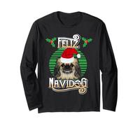 Feliz Navidog Cappello da Babbo Natale con Cane pechinese Maglia a Manica
