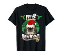 Feliz Navidog Cappello da Babbo Natale con Cane pechinese Maglietta