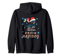Feliz Navidog - Feliz Navidad - Cane Natale Stelle Dog Felpa con Cappuccio