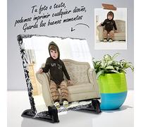 FELIZ TECNO Cornice pietra per foto. Ricordo originale. Regalo personalizzato con foto. Quattro forme. Rettangolare: 30 x 20 cm (±1 cm).