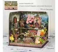 Fellflying Casina - Casa Delle Fate In Legno Con Luci LED | Kit Costruttivo Creativo da Montare, Decorazione da Tavolo Collezionabile per Ragazzi e Ragazze, Casa, Scuola, Progetto, Scrivania, Mensola